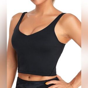 Lululemon Black Seamless V-Neck Crop Bralette Tank